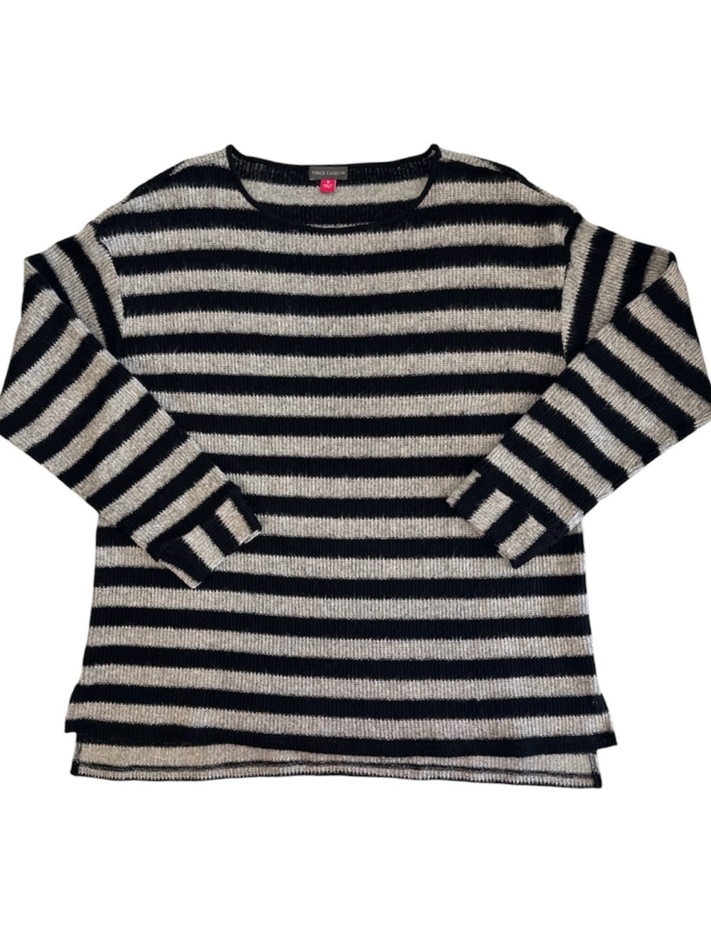 Vince Camuto | Black & Grey Stripe Sweater | Size XL / 1X